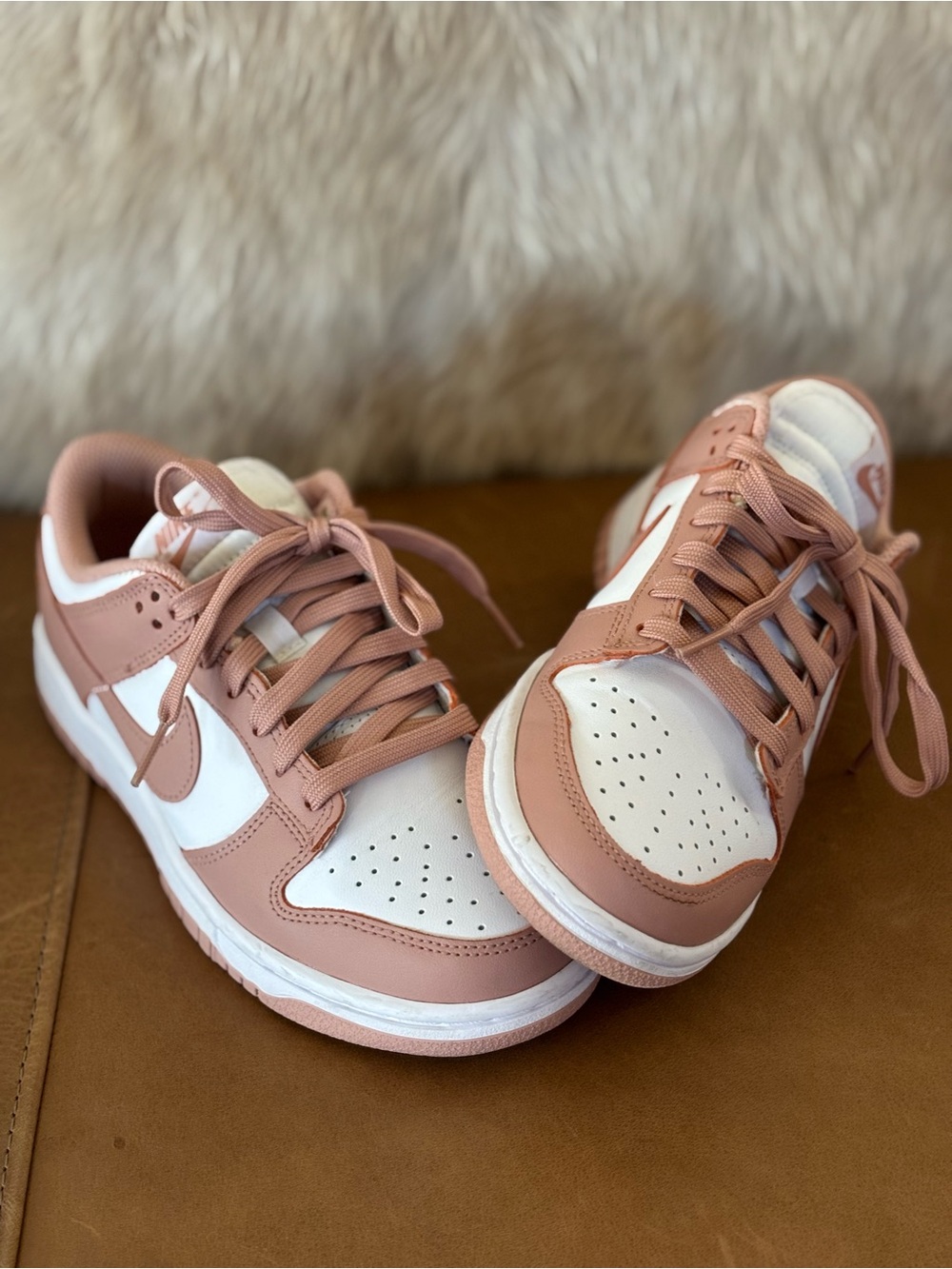 Nike Low-Top Sneakers in Rose Pink and White